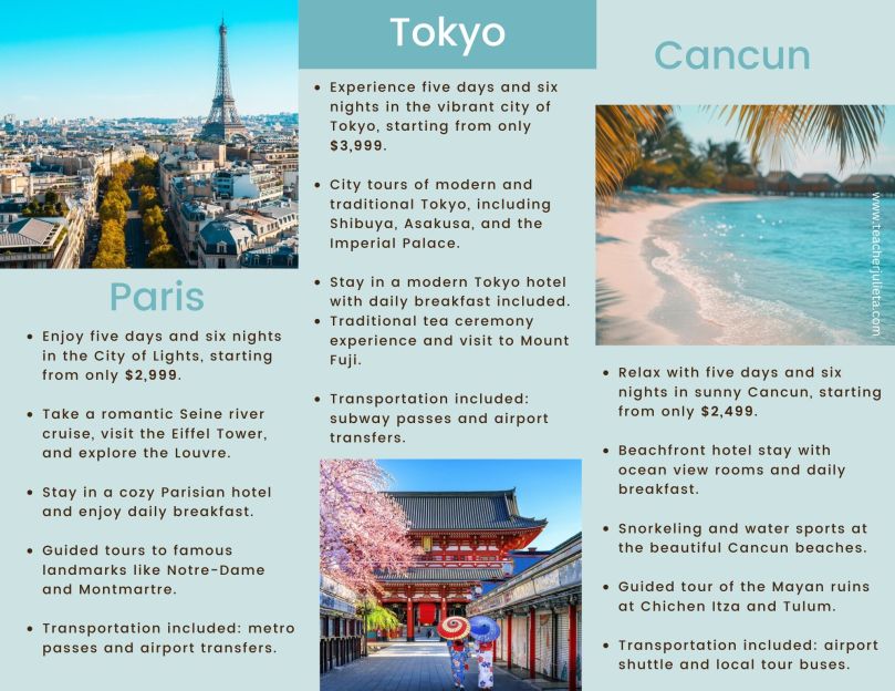 Destination Example Dream Destinations: Where Would You Go? – Teacher Julieta